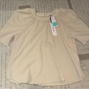 Calvin Klein | NWT | Cream Textured Blouse